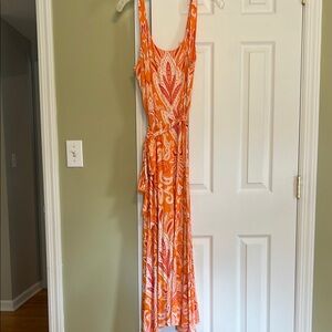 Orange Paisley Maxi Dress